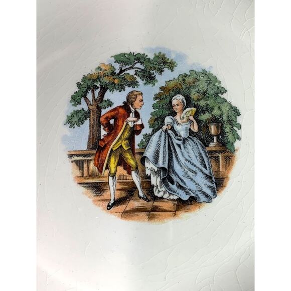 Vintage Taylor Smith Taylor TS&T Victorian Couple Rim Soup Bowl 7.75" 22K trim - Picture 4 of 10